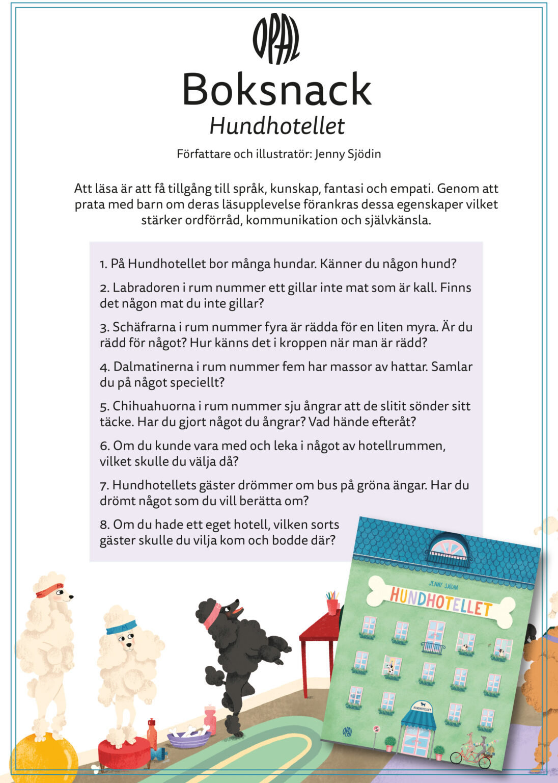 Bild på boksnacksfrågor till Hundhotellet